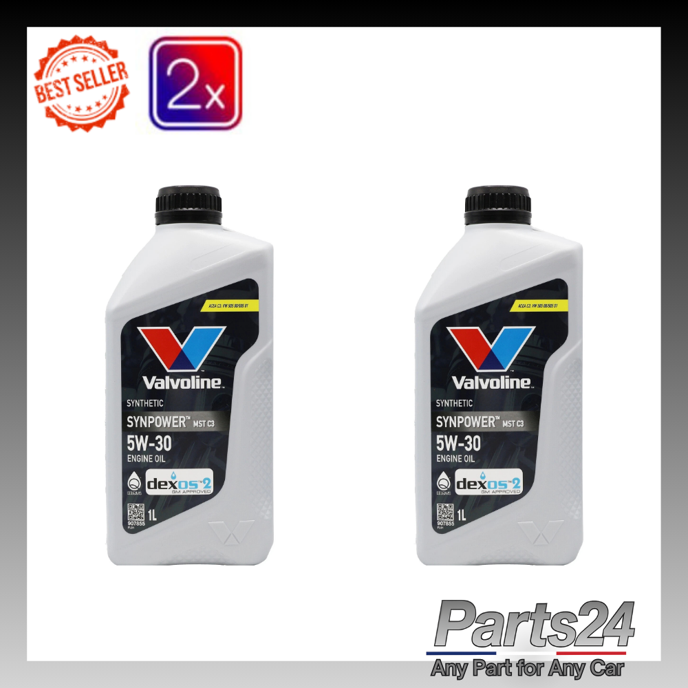 2x Valvoline SynPower MST C3 5W-30 5W30 Fully Synthetic Engine Oil 1 Litre