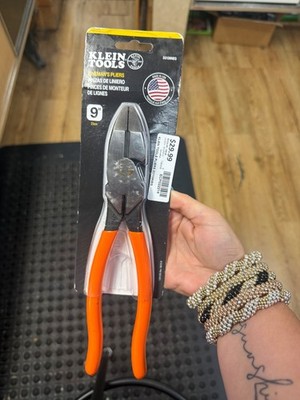 NEW Klein Tools LINEMAN'S PLIERS 9-inch Orange Handles D213-9NEG (ECP022214)