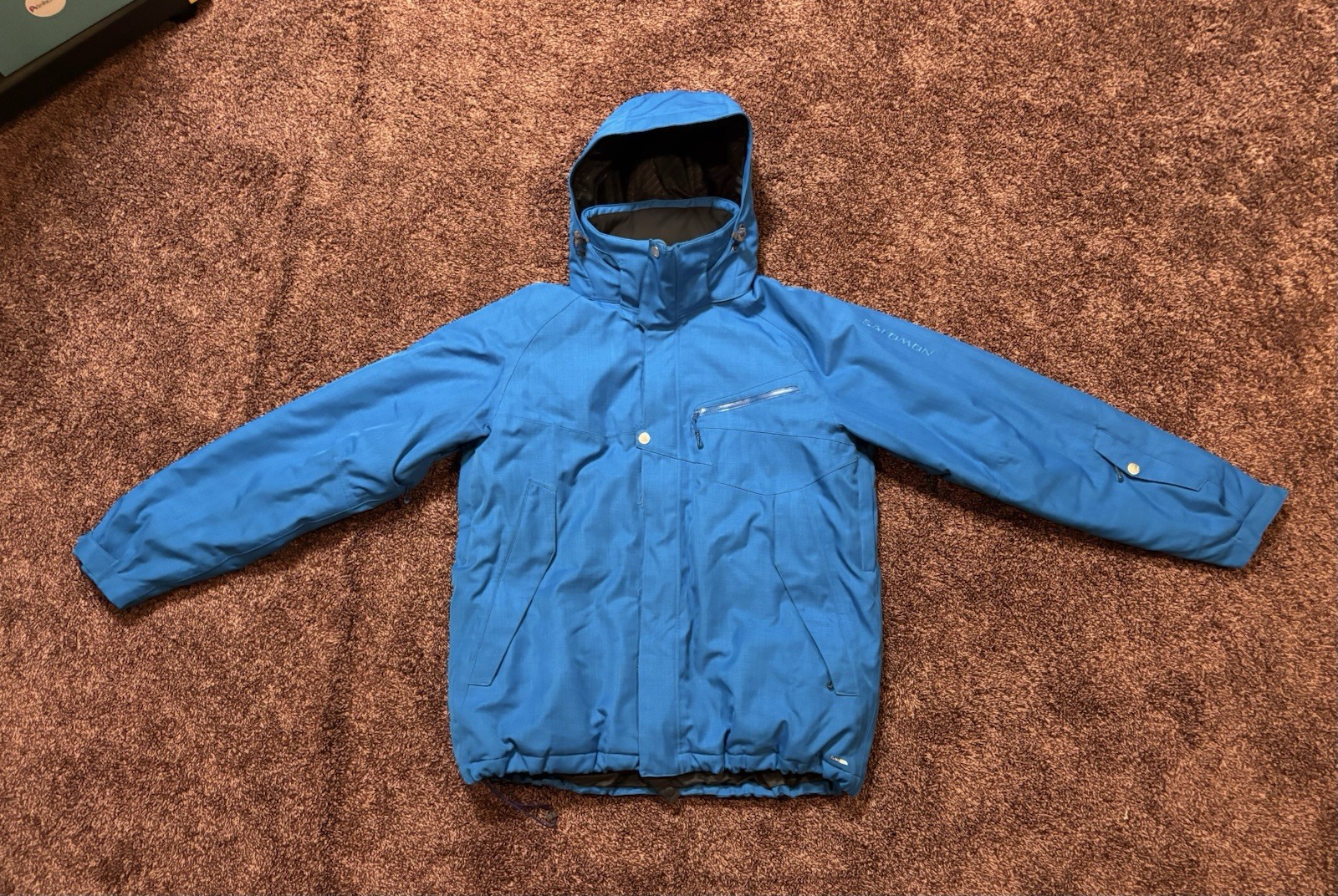 Giacca sci snowboard Salomon Clima Pro 10000 taglia XL parka cappuccio cappotto Gorp blu