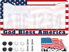 1pcs God Bless America American Flag License Plate Frame Holder - Usa Stars An