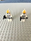 LEGO Star Wars Clone Trooper Pilot Phase 1 Orange Scowl Minifigure Lot x2 - VG