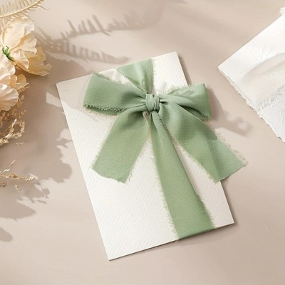 4 Stck./Tasche ausgefranste Kanten Chiffon Seidenband Zum Selbermachen Hochzeit Schleife Knoten Blumenstrauß Verpackung