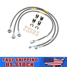695770 Brake Lines Braided Steel For 2001-2003 Chevy GMC Silverado Sierra