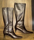 WOMENS 9.5 M RALPH LAUREN LEATHER HIGH BOOTS SHOES ARLINGTON DARK BROWN ￼ — photo 1