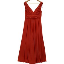 Issa London Olivia Deep V Maxi Dress Size 16 Women's Orange Preloved