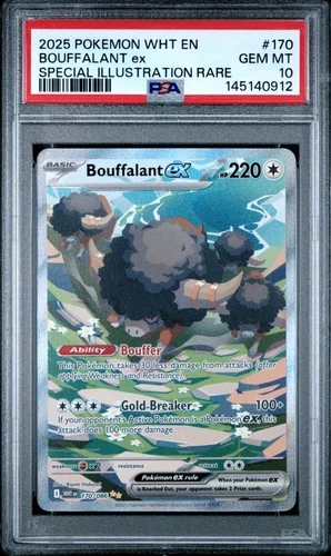 2025 POKEMON WHT EN-WHITE FLARE #170 BOUFFALANT ex SIR PSA 10