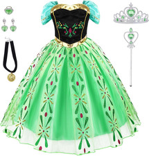 Princess Dress up for Girls Halloween Cosplay Princess Costume Luxury Green Fanc