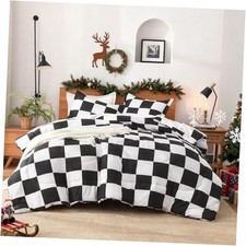 Checkered Comforter King 104 90 in 01 - Checkered - Black White