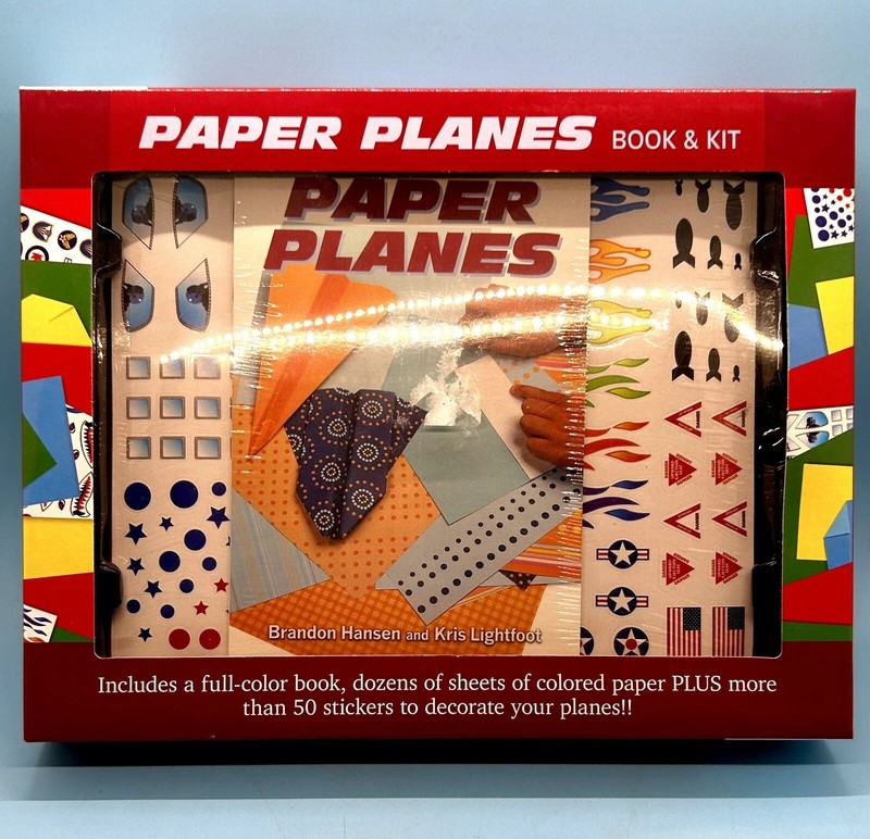 Paper Planes Book & Kit - Instrluctions, Colored Paper, Stickers - BRAND NEW