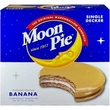 MoonPie Banana Single Decker Marshmallow Sandwich, 96 Piece Per Case