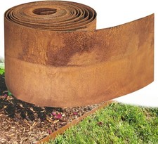 Steel Metal Lawn Edging 10 Metre 33ft Pre Rusted Garden Border 15cm High Rust