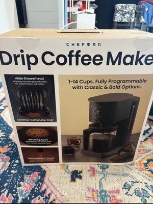 Brand New Chefman Caffeinator Drip Coffee Maker Programmable 1-14 Cups Black