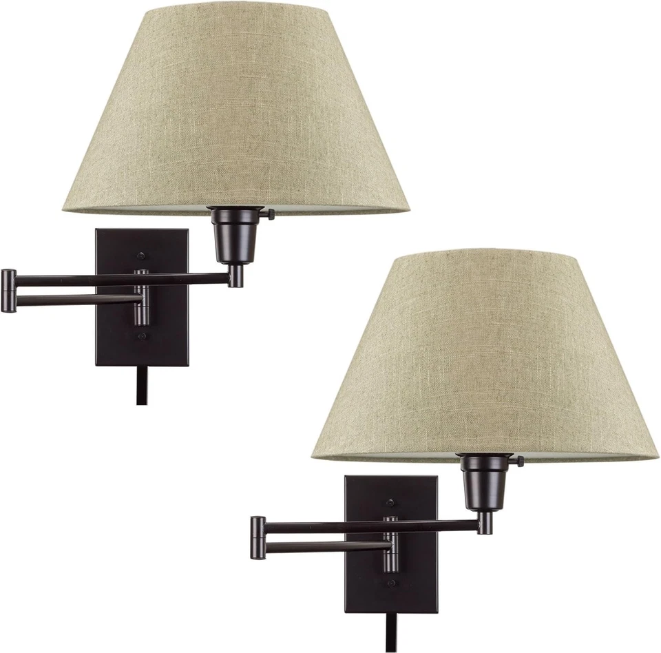Adjustable Wall Lamp with Latte Mocha Shade - Image 3 of 4
