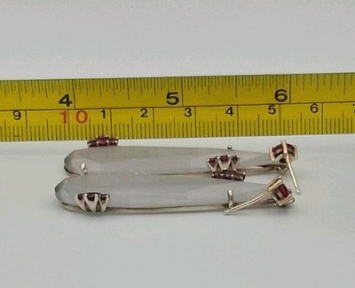 Natürlicher Rubin Sterlingsilber lange Träne Ohrhänger 15,88 g gepunzt