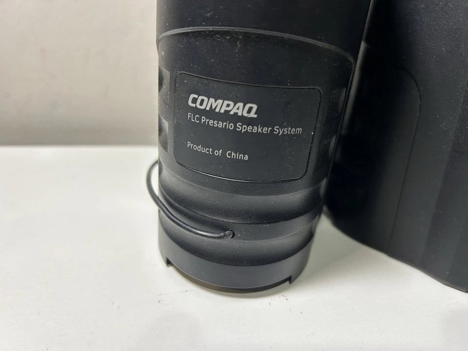 5069-6274 ~ Compaq FLC Presario Computer Speaker System ~ Wired ~ Black; Tested - Image 3 of 4
