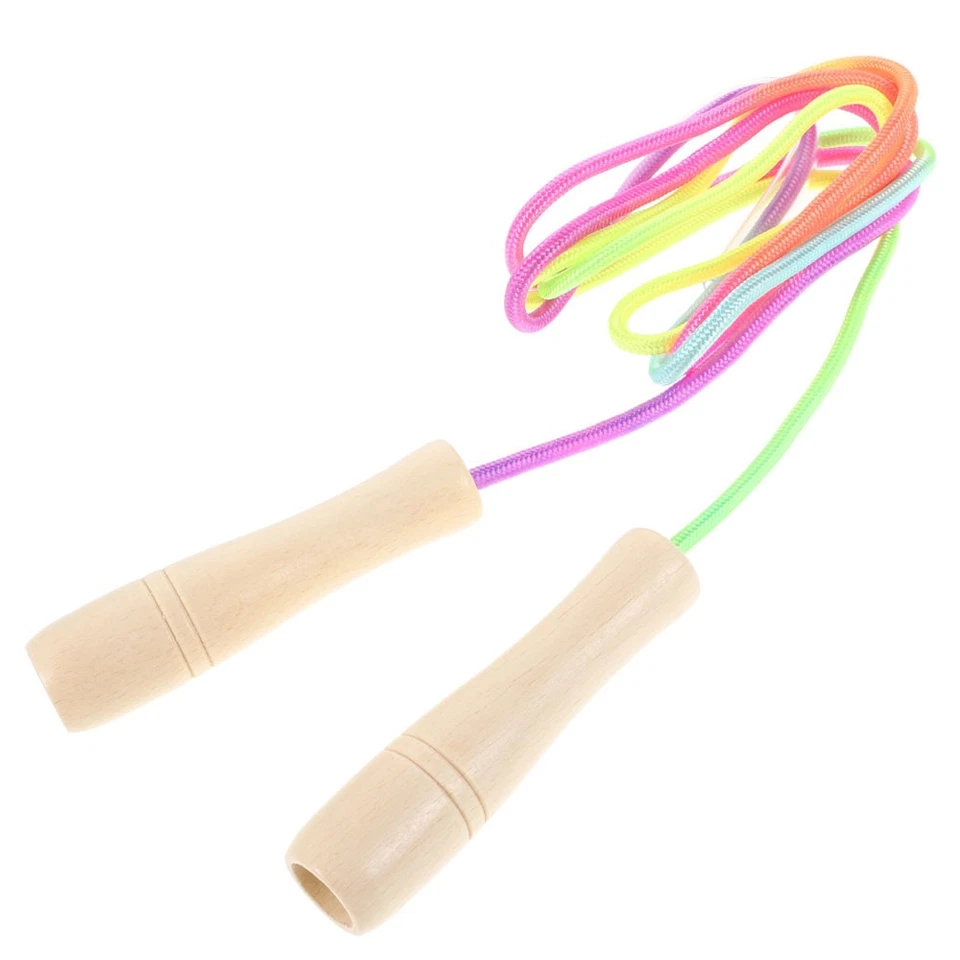 Springseil Kinder-Springseil, Holzgriff-Springseil, Workout-Springseil, - Bild 3 von 4