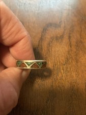 Distressed Vintage Native American Sterling Silver Ring With Flaws As Shown In P
