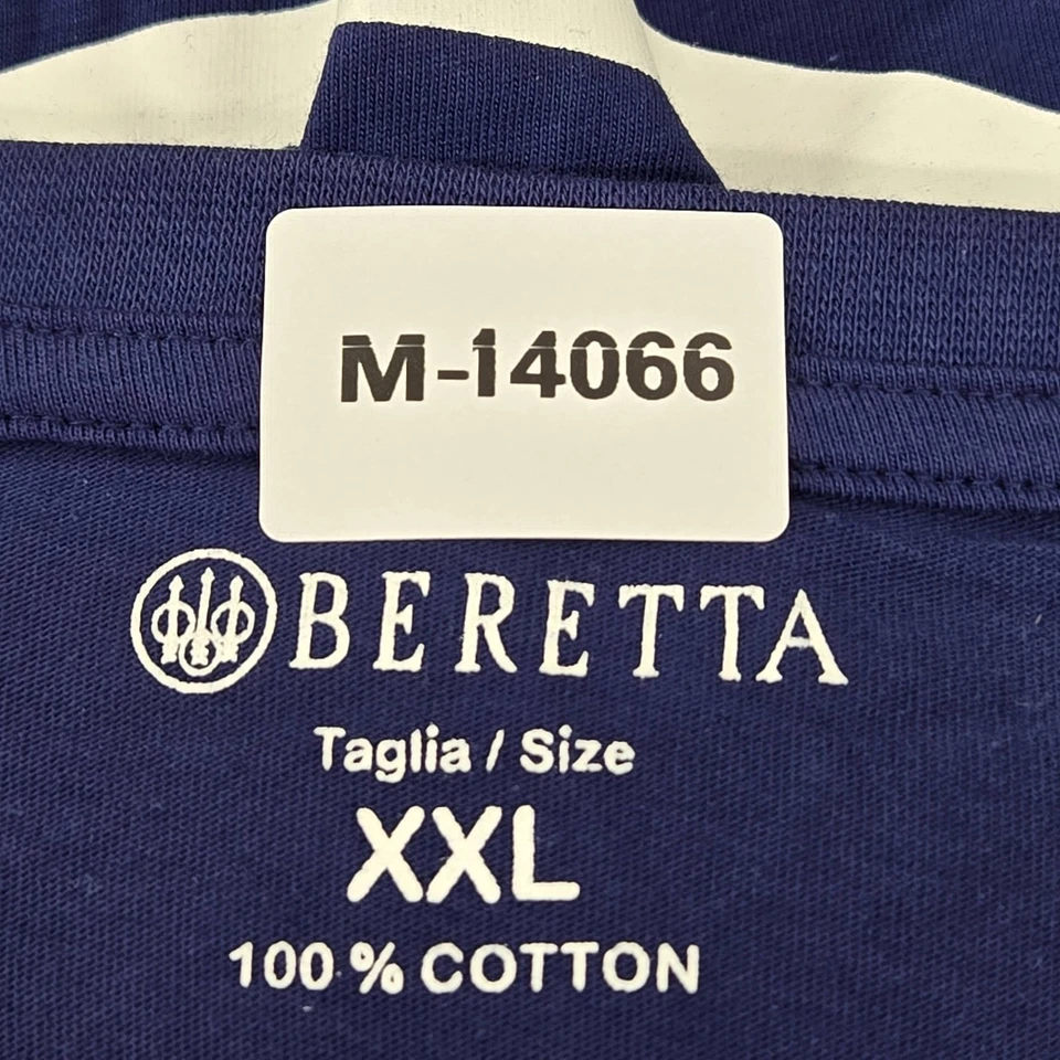 Beretta Men Shirt XXL Blue USA Logo Short Sleeve - Image 2 of 4