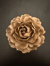 Vintage Ceramic Peony Flower Wall Art Decorative Object/Sculpture - 7"