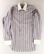 Turnbull & Asser Button Up Dress Shirt French Cuff Striped Mens 15-38 NWT