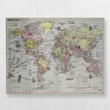 THE WORLD MAP COMMERCIAL HIGHWAYS WILD & WOLF POSTER WRAPPER PAPER 2016