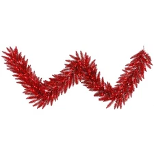 Vickerman 9'x14" Tinsel Red Garland DL LED 100Red - K165215LED