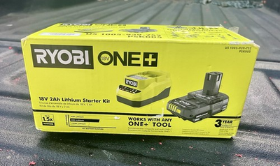 #ad #ad Genuine Ryobi PSK005 18V One 2.0Ah Battery amp; Charger Kit Black Green Tested $39.99