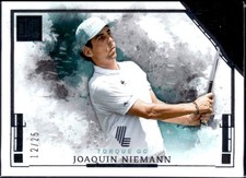 JOAQUIN NIEMANN 2025 PANINI IMPECCABLE LIV GOLF SILVER VARIATION SP 12/25