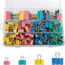 180 Pcs Binder Clips Assorted Sizes, Colored Binder Paper Clips Office Clips Off