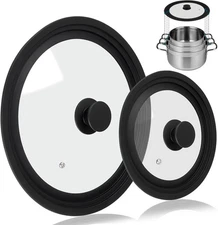 Universal Lid for Pots Pans and Skillets 2 Pack Pan Cover fit 7" 8" 9" & 10" ...