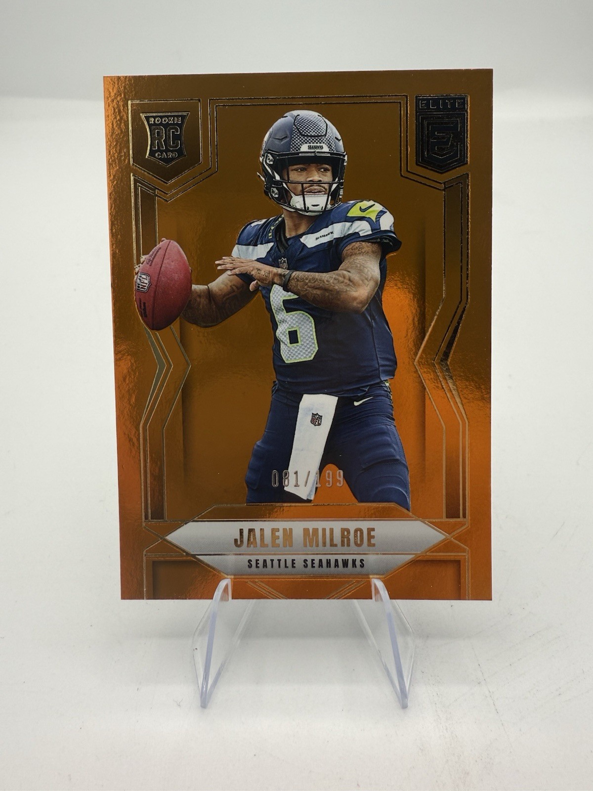 2025 Panini Donruss Elite - Jalen Milroe #131 Orange /199 - Seahawks (RC)