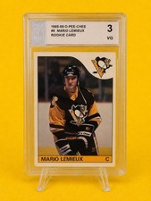 1985-86 Topps Mario Lemieux #9 Rookie Card Pittsburg Penguins. rookie card picture