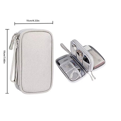 1Pc Pink/Grey/Black/Navy Travel Portable Digital Product Storage Bag USB Data Ca