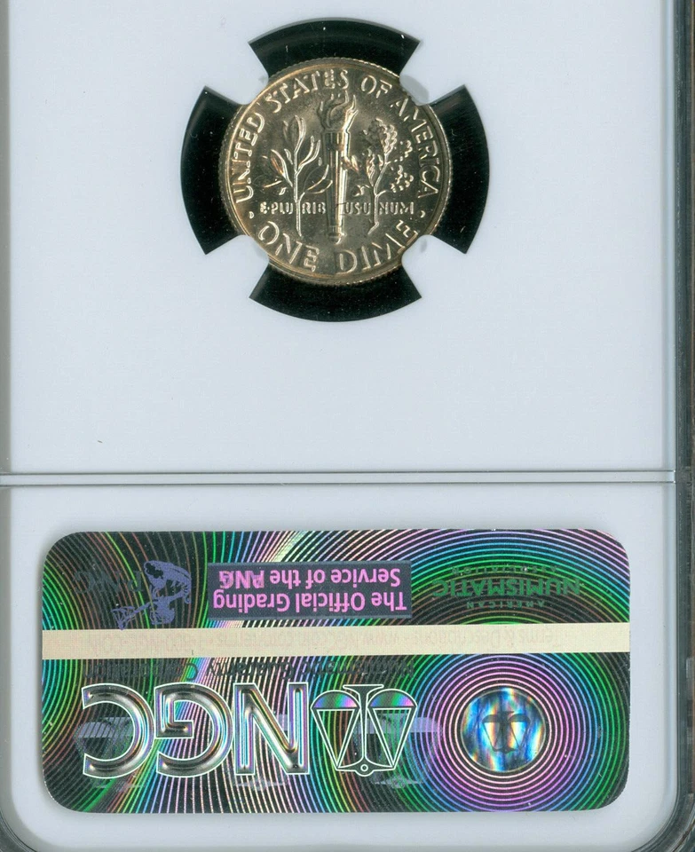 1991 P ROOSEVELT DIME NGC MS66 FT PQ 2ND FINEST MAC SPOTLESS VERY RARE POP 3  . - Image 2 of 2