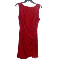 AIJEK red cocktail dress size 4 EUC lace sleeveless holiday