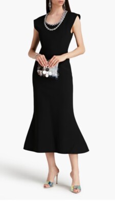 ($1495) CHRISTOPHER KANE FLOWER CUPCHAIN CREPE DRESS SIZE 46 /10 US