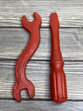 Vintage Plastic Red Play Tools Wrench Screwdriver Replacement Part Piece