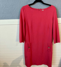 Eliza J Women’s Round Neck Long Sleeve Mini Sheath Dress Pink