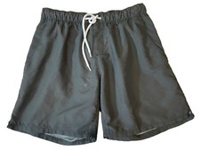 US Apparel Mens Black M Swim Trunks Drawstring Waist Mesh Lining Beach