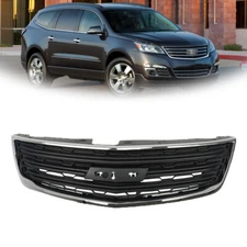 For Chevy Traverse LS LT 2013-2017 Front Upper Grille Insert Black/Chrome Trim