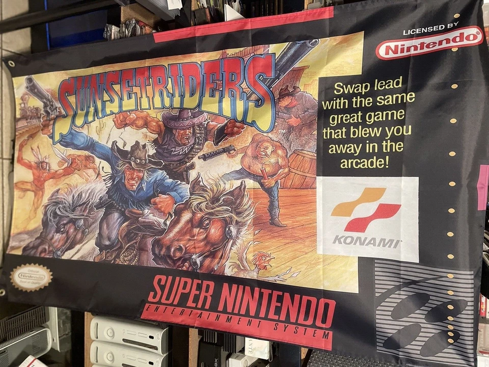 Sunset Riders 5' Flag Banner Poster Super Nintendo 1993 SNES Konami Shooter - Image 3 of 3