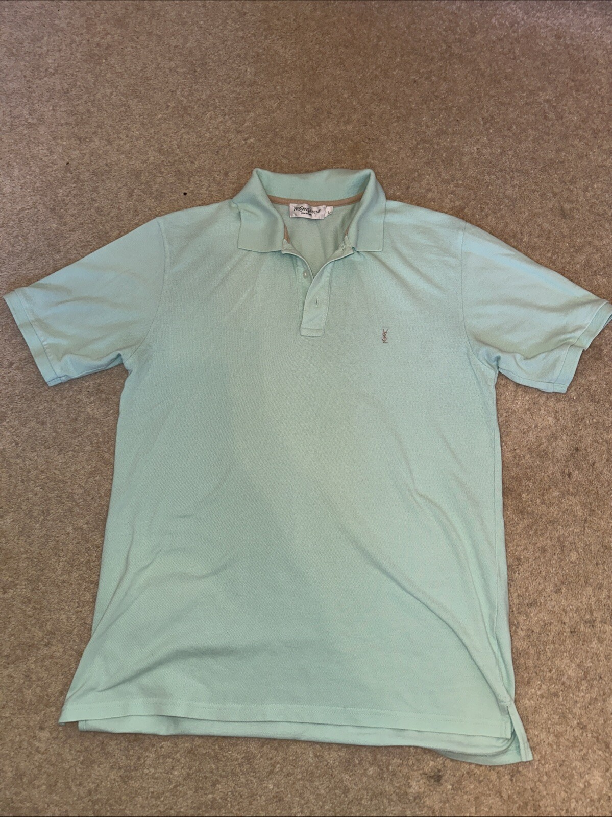Polo YSL yves saint laurent designer verde menta grande 40 pollici petto