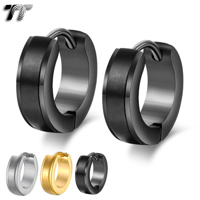 30.0mm Knife Edge Tube Hoop Earrings In 10K Gold - Foto 5