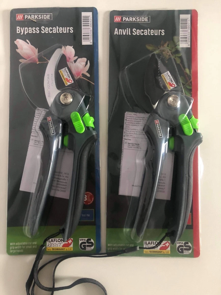 Parkside Anvil Bypass Secateurs Non stick Cuts up to 10mm eBay