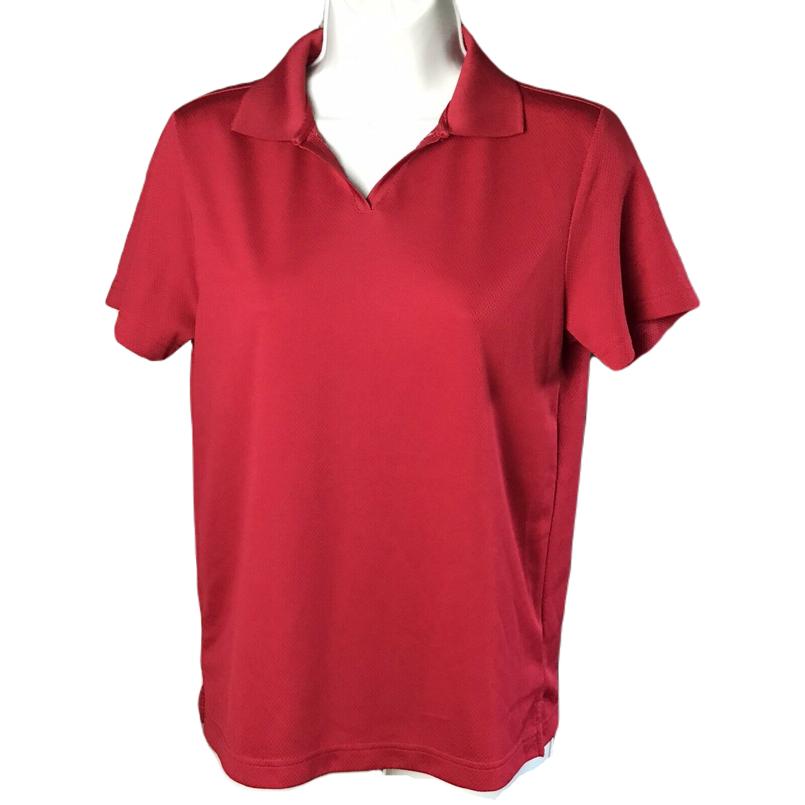 PGA Tour Womens Red Stretch Polo Blouse Short Sleeve Size S