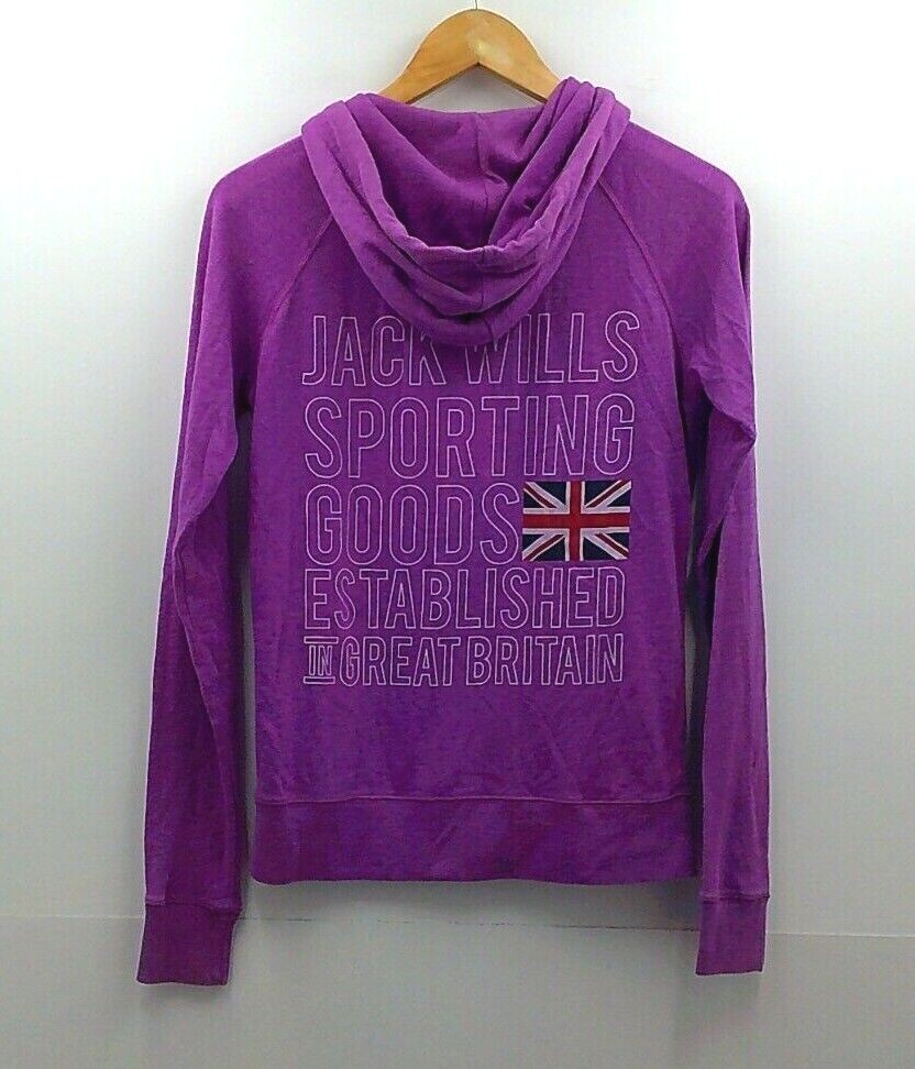 Jack Wills Womenu0026#039;s Purple Hoodie Size 8 Pockets Drawstring Long  Sleeved Full Zip | eBay