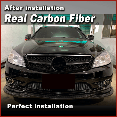 For Benz W204 C200 C300 C350 Sport 2009-11 REAL Carbon Front Bumper Lip Spoiler - Picture 2 of 12