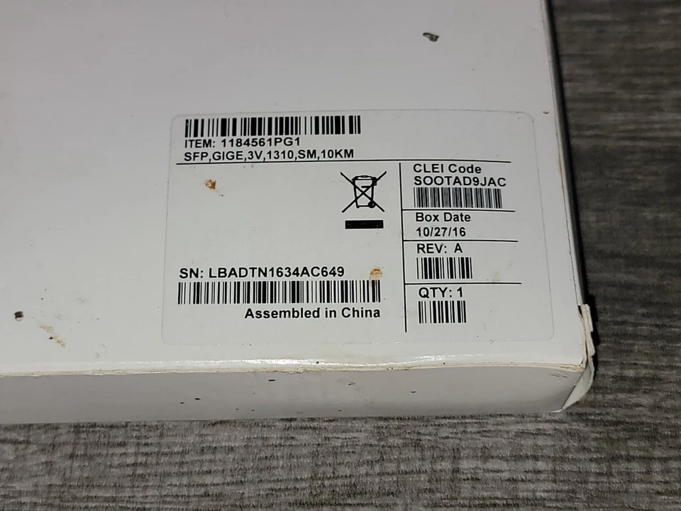 ADTRAN, 1184561PG1, SOOTAD9JAC, SFP GIGE 1310NM, SM, 10KM, NEW IN BOX - Image 2 of 4