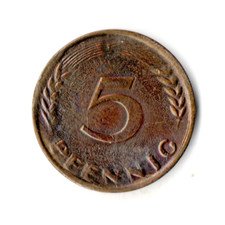 5 Pfennig 1950 - BRD - Pr&auml;gefehler/Doppelschlag - (k3n487)