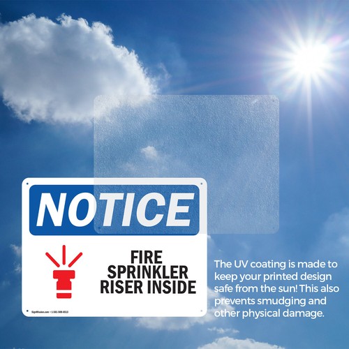(2 Pack) Fire Sprinkler Riser Inside OSHA Notice Sign Decal Metal Plastic - 第 7/22 張圖片